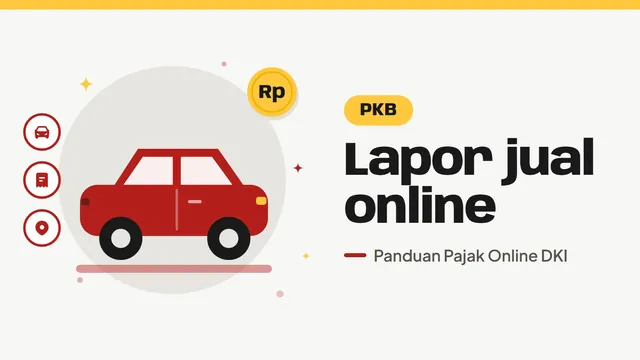Ilustrasi mobil, bertuliskan Lapor jual online